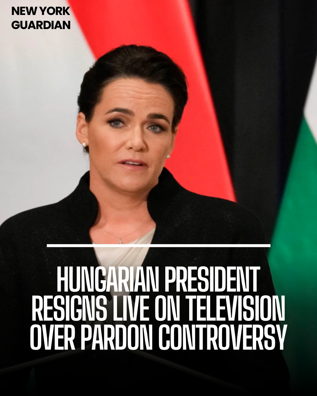 Hungarian President Novak resigned live on television, amid mounting criticism over her decision to pardon a man.