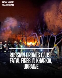 At least seven people have been murdered in an overnight Russian missile attack that hit a petrol pump in the north-eastern city of Kharkiv, officers say.