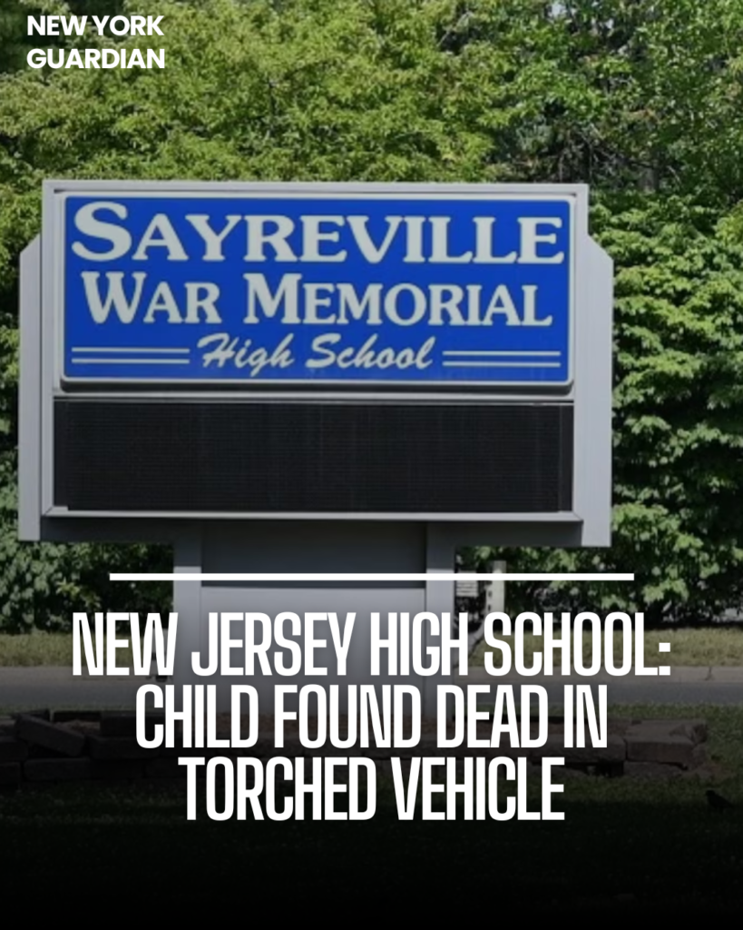 Authorities in New Jersey were alerted to a tragic sight near Sayreville High School, which involved a vehicle fire.