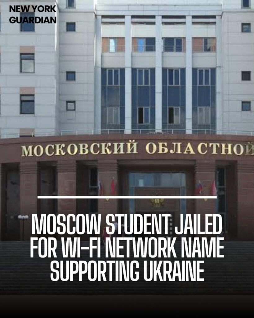 A student has been condemned to 10 days in prison in Moscow after renaming his wi-fi network with a pro-Kyiv saying.