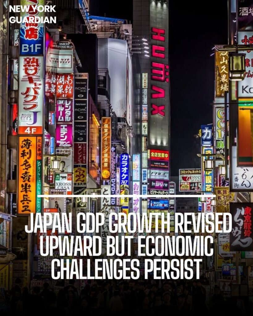 Japan has avoided falling into a technical recession after its official economic growth figures were revised.