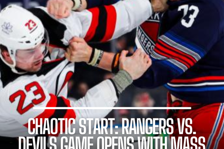 The New York Rangers and New Jersey Devils set a violent tone for Wednesday night's game with a big brawl