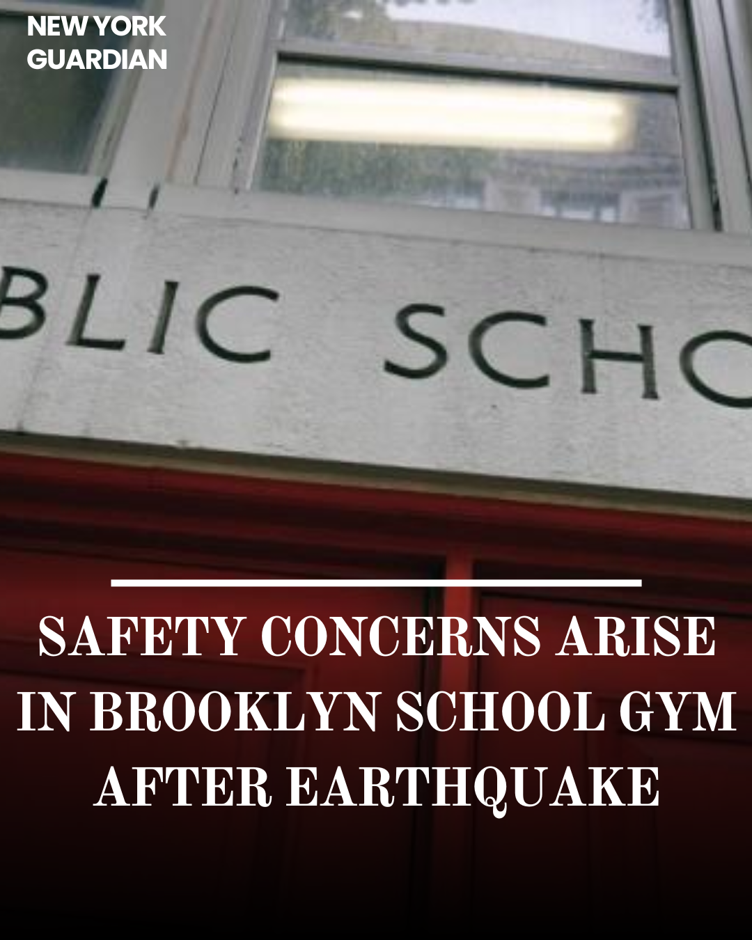 The gymnasium of a Brooklyn school is inspected and judged unfit following Friday's earthquake.