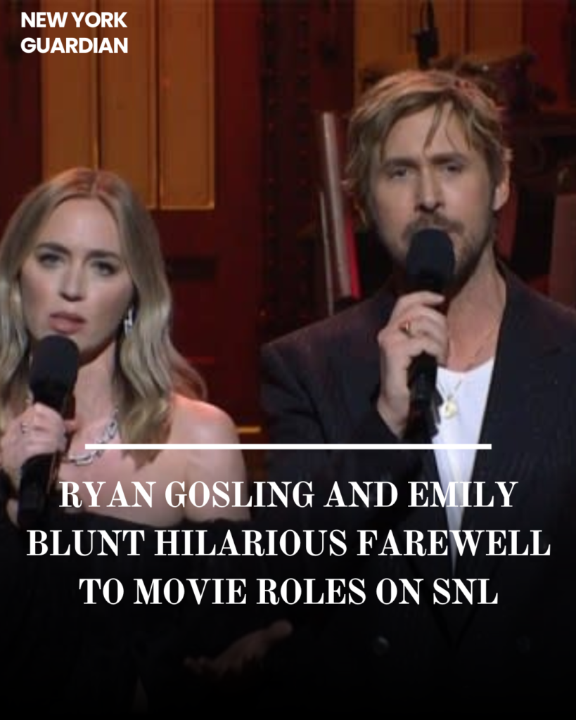 Ryan Gosling and Emily Blunt take a comic turn on "Saturday Night Live" to say goodbye to their previous movie appearances.