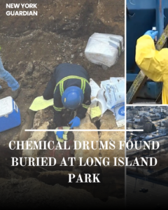 Drums of chemicals were discovered beneath ballfields at a Long Island park, prompting ongoing and expanded inspections.