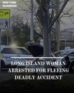 Long Island woman was arrested for allegedly fleeing the scene of a fatal collision in a marked public safety truck.