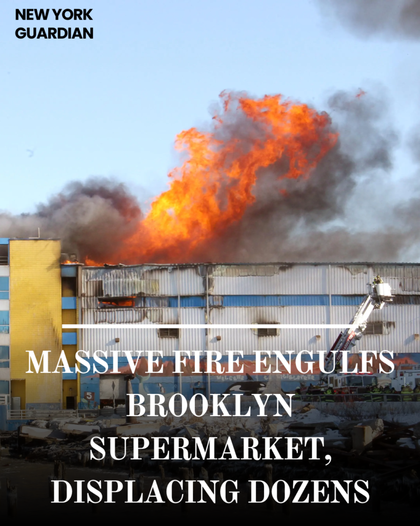 A furious blaze broke out at a supermarket in Brooklyn's Bushwick neighbourhood, igniting a major conflagration.