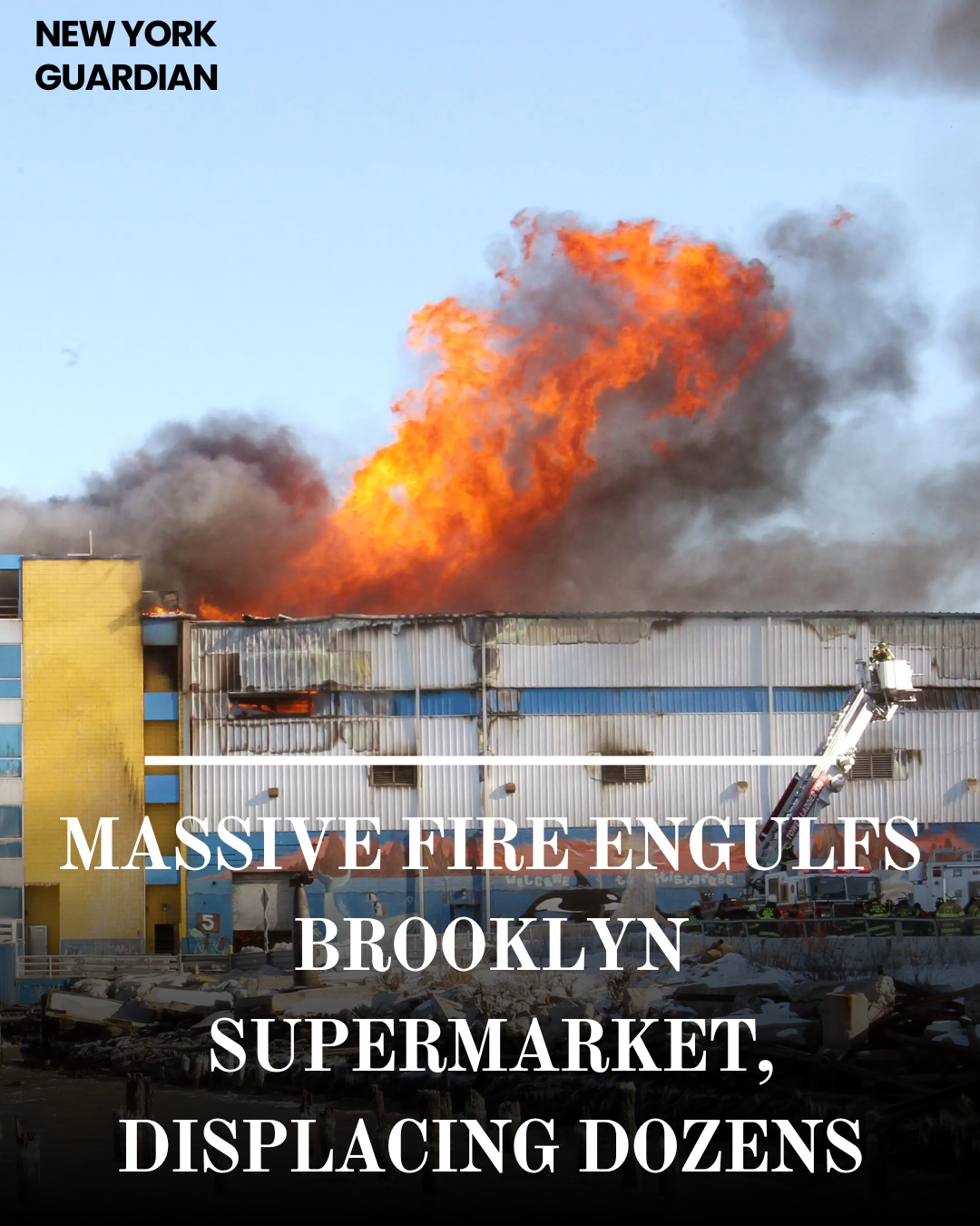 A furious blaze broke out at a supermarket in Brooklyn's Bushwick neighbourhood, igniting a major conflagration.