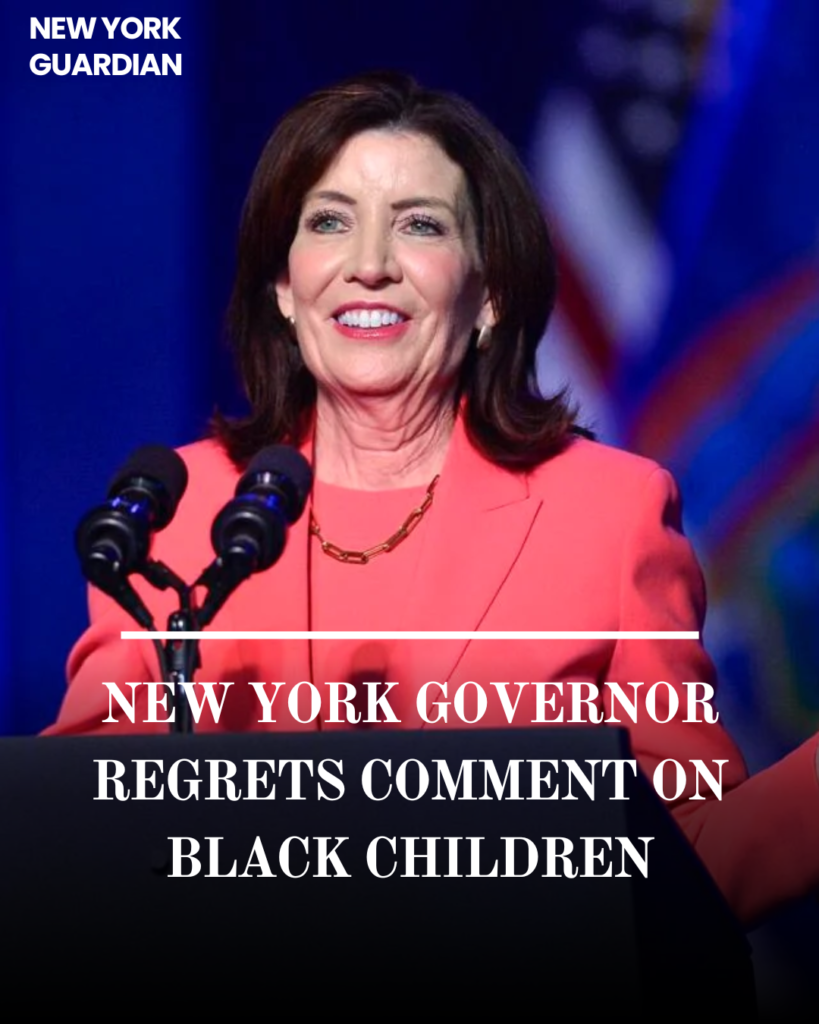 New York Governor Kathy Hochul expressed regret over an offhand remark she made saying that Black youngsters in the Bronx